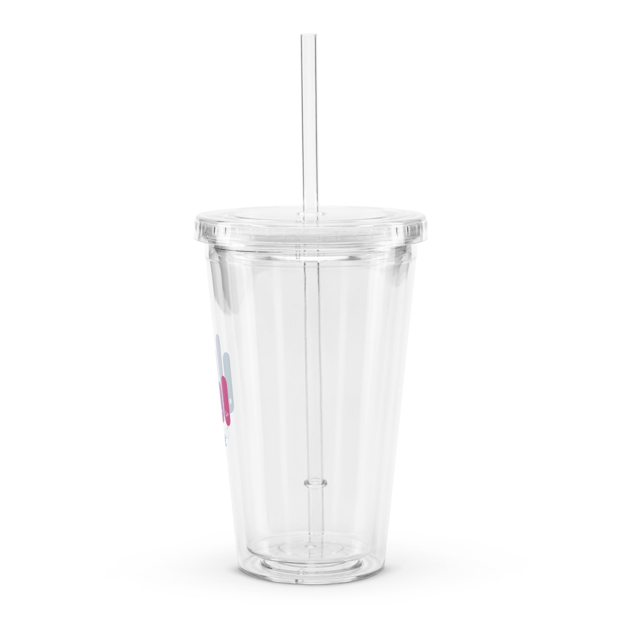 Clear plastic tumbler